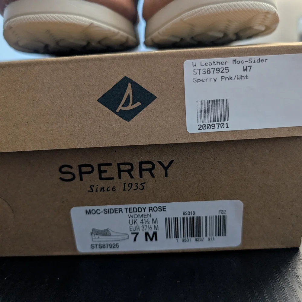 Sperry Women’s Moc-Sider Rose Leather Teddy Hybrid Boat Shoe M7 NIB - Picture 6 of 13
